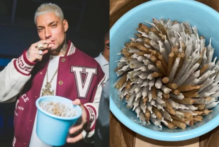 O rapper Filipe Ret causou polêmica ao distribuir cigarros de maconha em sua festa de aniversário