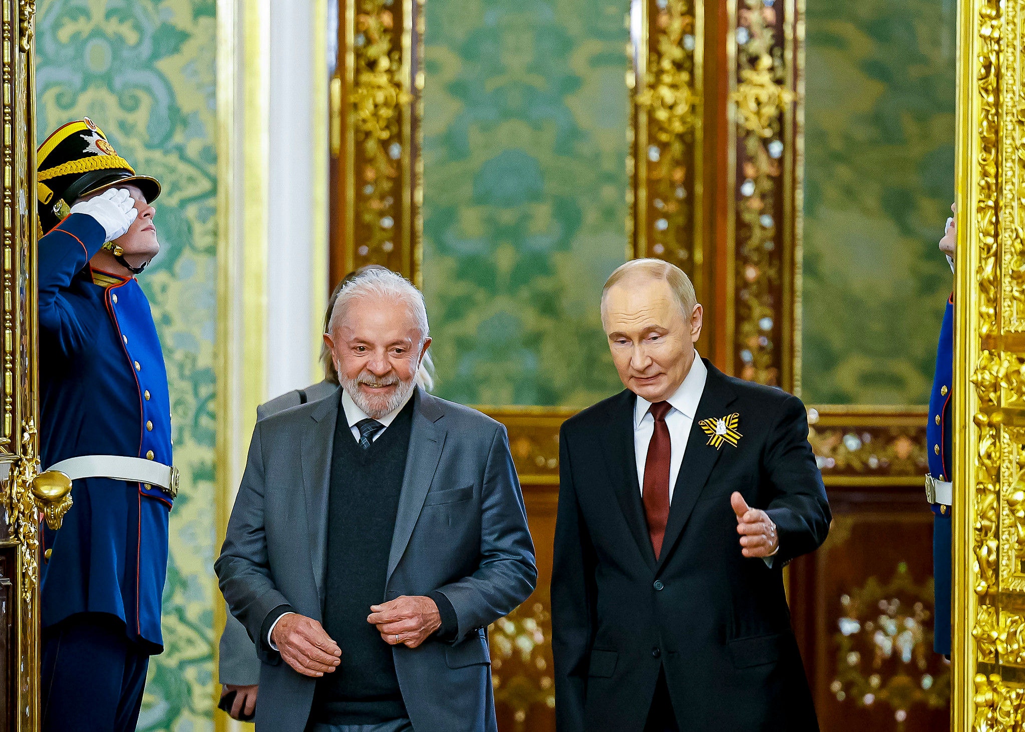 Luiz Inácio Lula da Silva, durante reunião com o presidente da Rússia, Vladimir Putin., no Grande Palácio do Kremlin, em Moscou 