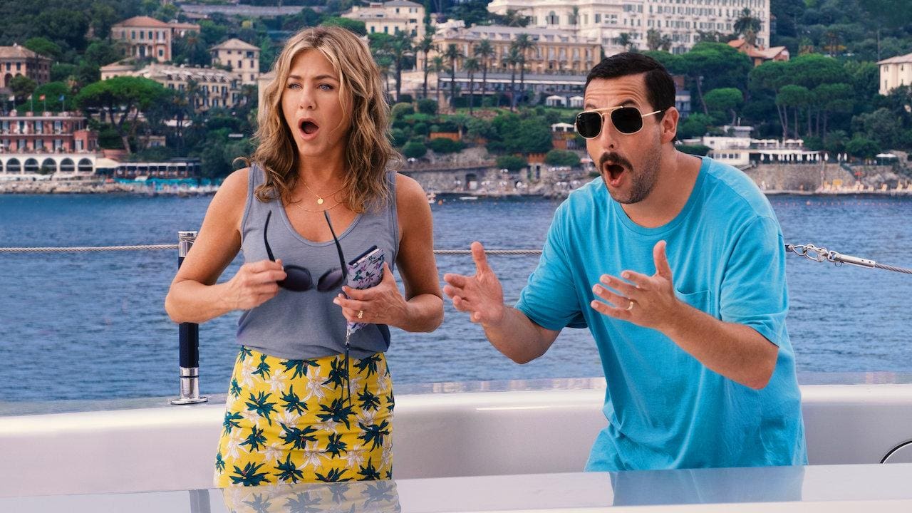 Jennifer Aniston e Adam Sandler são os protagonistas do filme "Mistério no Mediterrâneo"