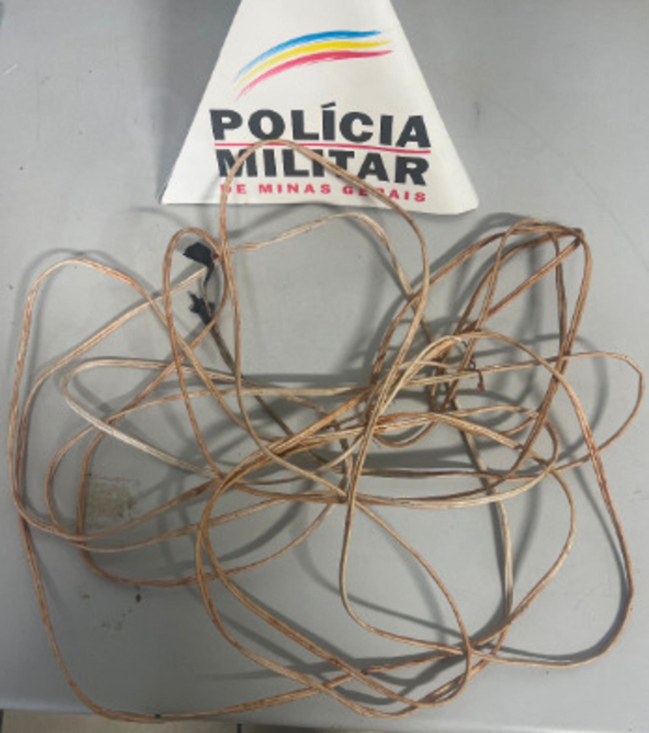 Durante a abordagem, foram encontrados dois cabos na mochila do homem