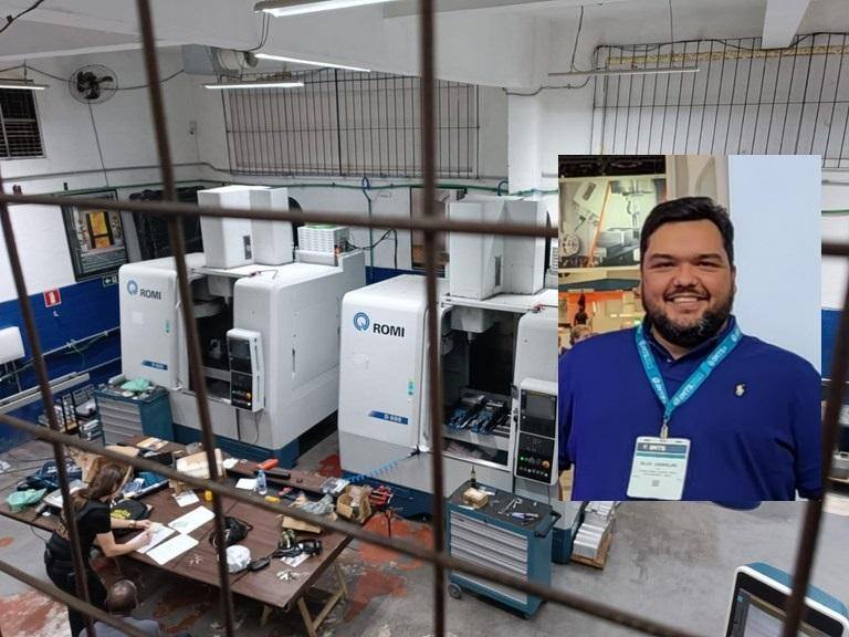 Imagem mostra as buscas da PF no imóvel em BH onde eram fabricadas as armas; no detalhe, o empresário Silas Diniz Carvalho