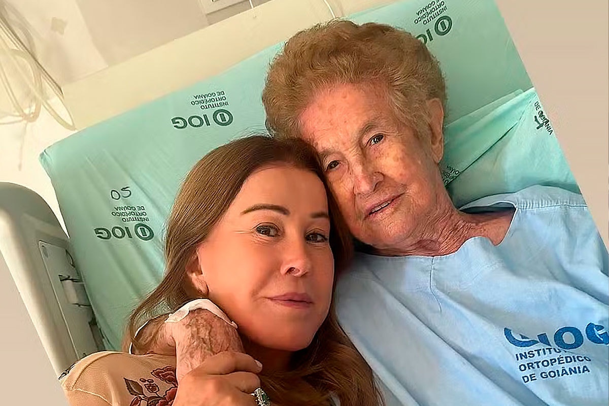 Zilu Camargo e a mãe, Dona Fia no Instituto Ortopédico de Goiânia