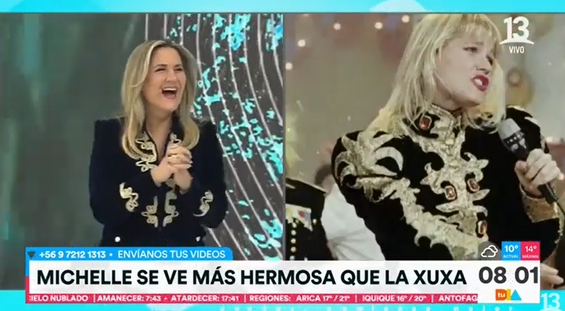Apresentadora de jornal no Chile relembra Xuxa ao usar blusa parecida com a da rainha dos baixinhos