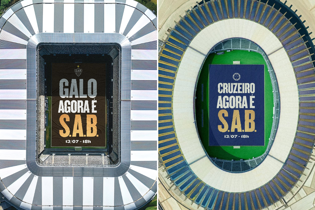 Atlético e Cruzeiro fizeram postagens com a sigla "SAB"