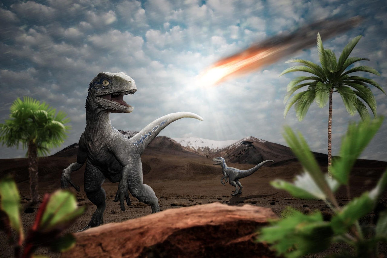 Imagem ilustrativa da extinção dos dinossauros