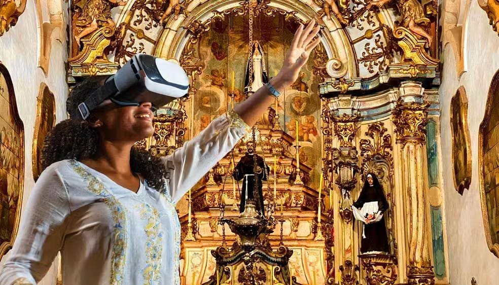 Experiência virtual permite interagir com obras de Aleijadinho; entre as obras em Realidade Aumentada está o altar da igreja de São Francisco de Assis, em Ouro Preto