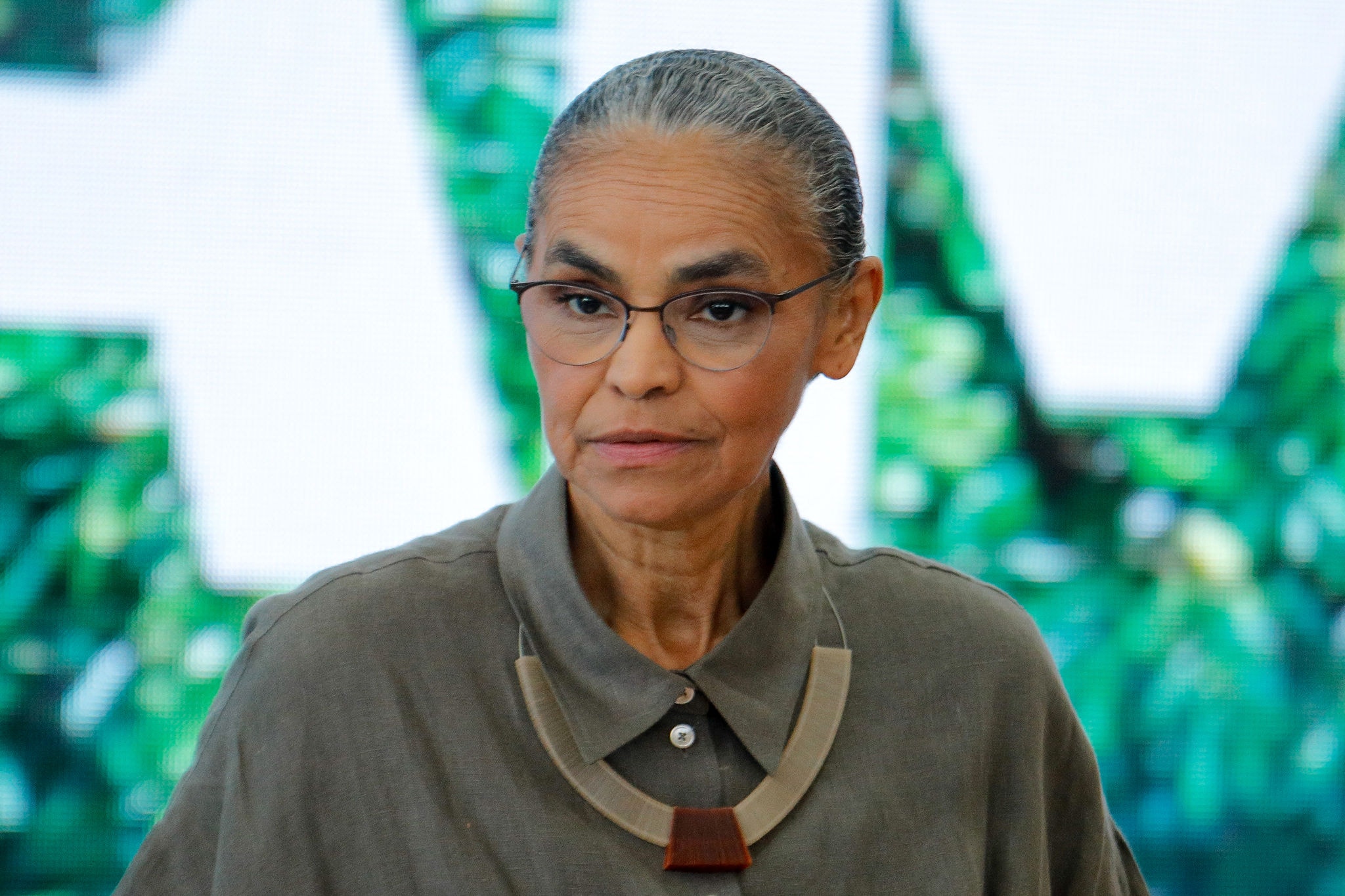 A ministra de Meio Ambiente, Marina Silva, durante evento no Palácio do Planalto