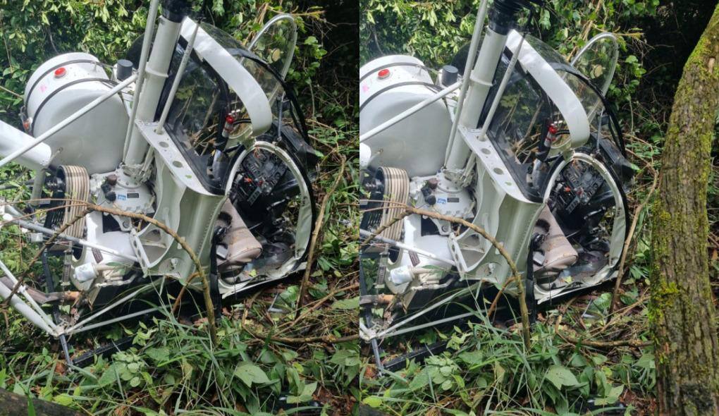 Helicóptero com duas pessoas cai em pátio de supermercado de Contagem