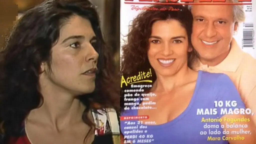 Mara Carvalho na novela A Viagem, de 1994, e ao lado com Antônio Fagundes