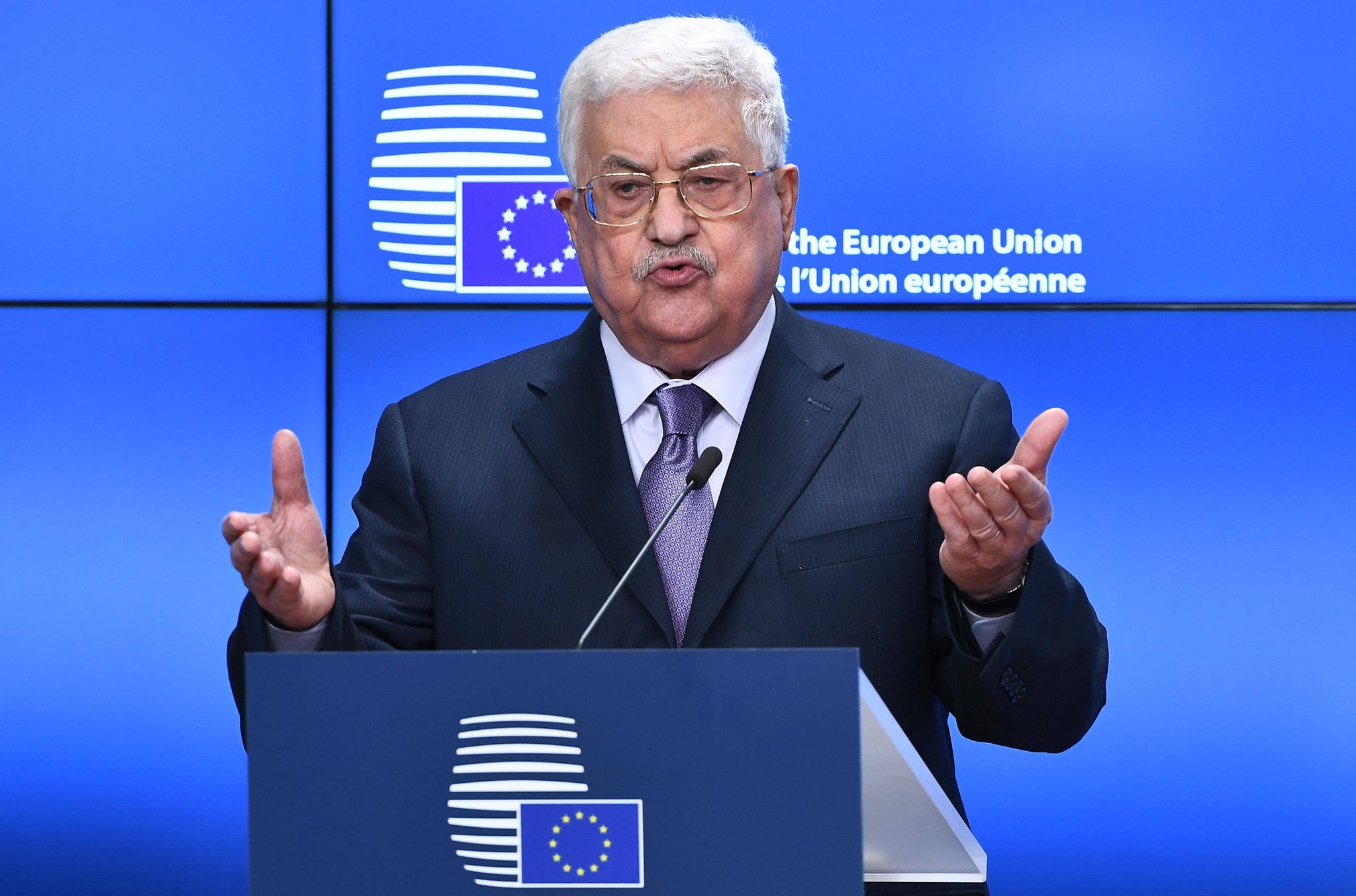 Mahmud Abbas visitou Bruxelas onde buscou o apoio europeu após a decisão de Washington de reconhecer Jerusalém como a capital de Israel.