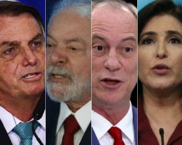 Candidatos à Presidência: Bolsonaro, Lula, Ciro e Tebet
