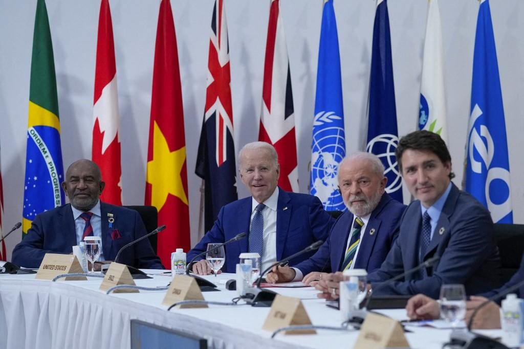Lula fez o discurso entre o presidente dos Estados Unidos, Joe Biden, e o primeiro-ministro do Canadá, Justin Trudeau