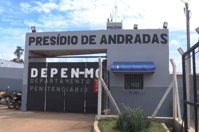 Imagem da fachada do presídio de Andradas, no Sul de Minas Gerais