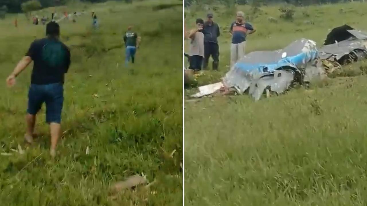 Moradores da zona rural de Itapeva localizaram os destroços da aeronava
