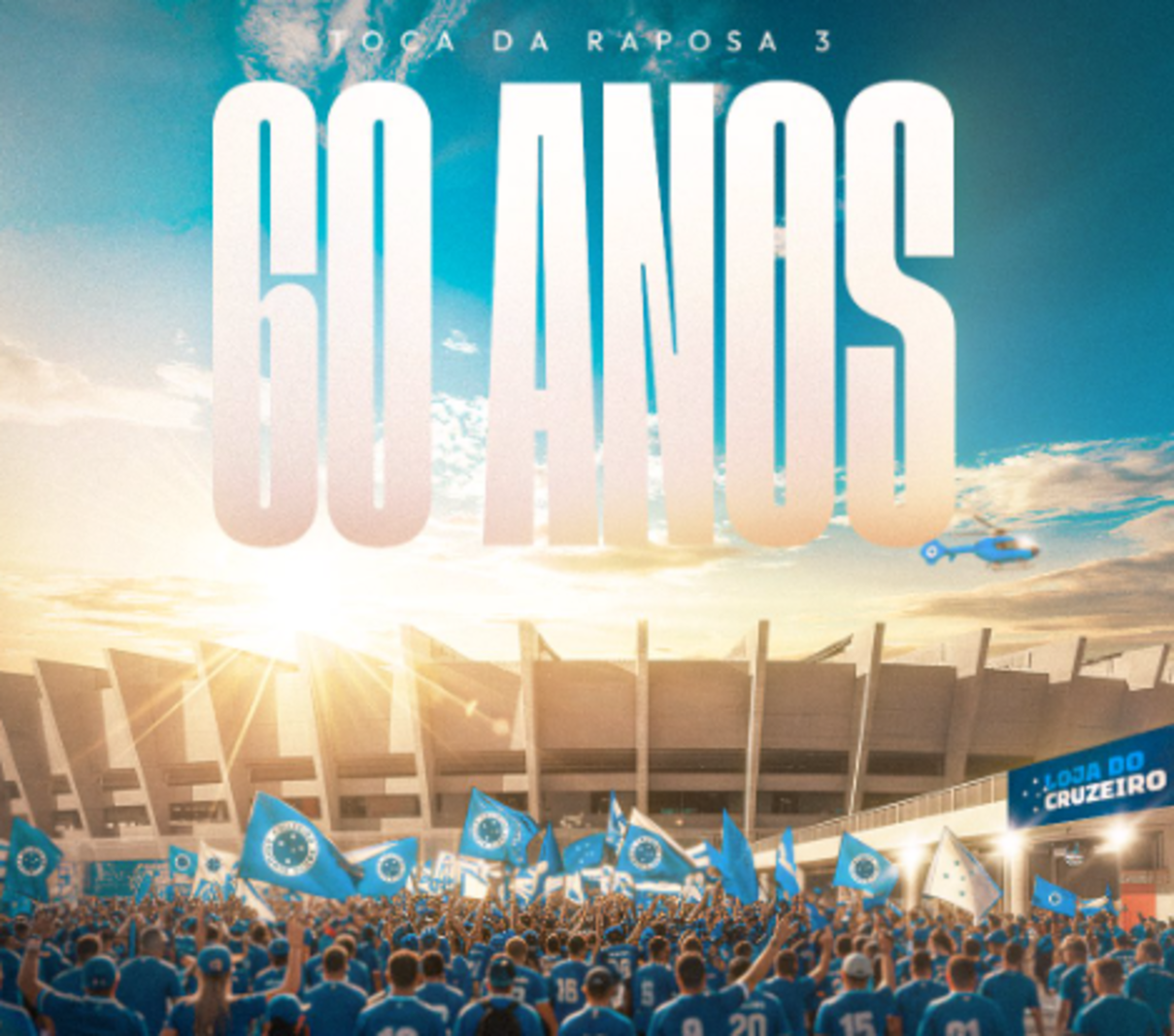 Cruzeiro fez postagem nas redes sociais para celebrar os 60 anos do Mineirão,  chamado de Toca da Raposa 3