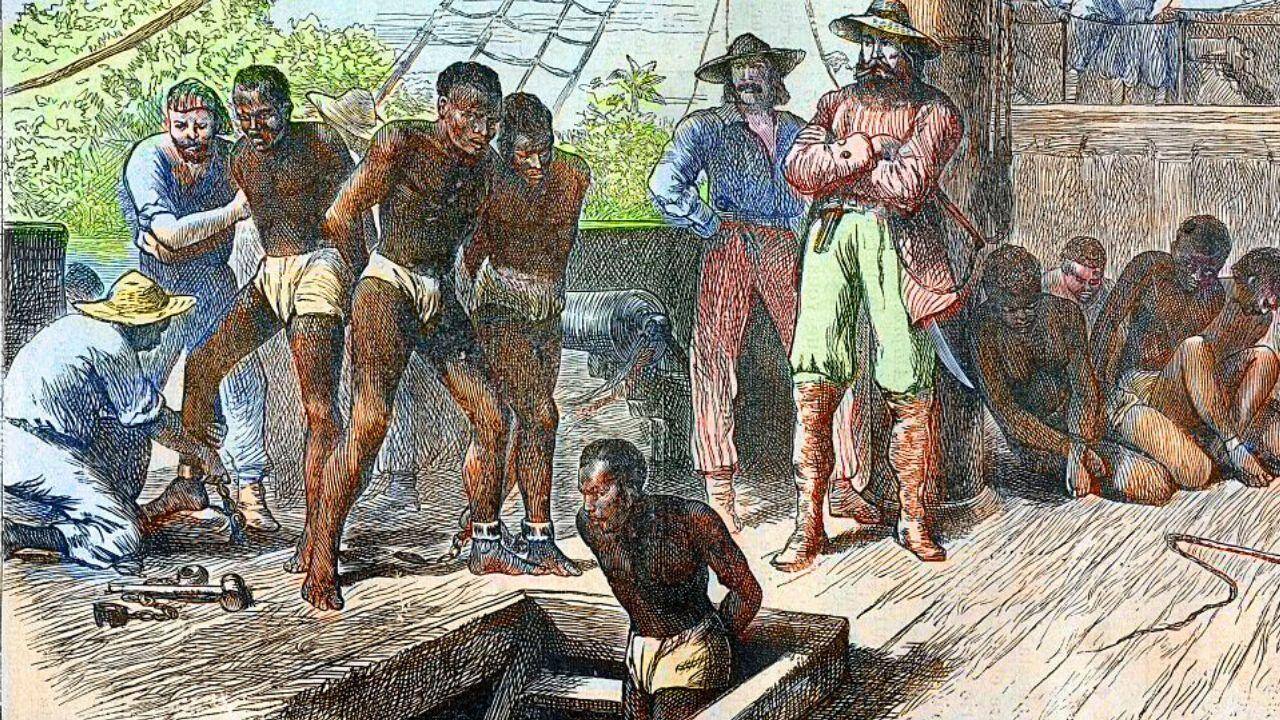 Ilustração do tráfico negreiro no período colonial