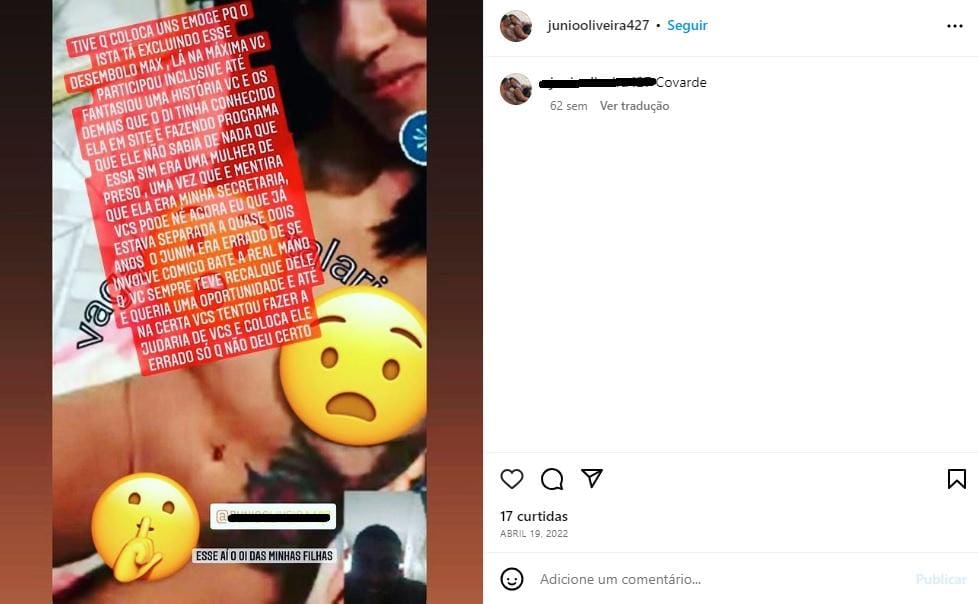 Foto mostra conversa de vídeo em que o suspeito, Di, conversa com a ex-companheira e uma outra mulher, fazendo sexo virtual dentro da cadeia