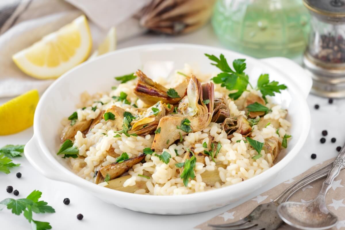 Risoto de alcachofra