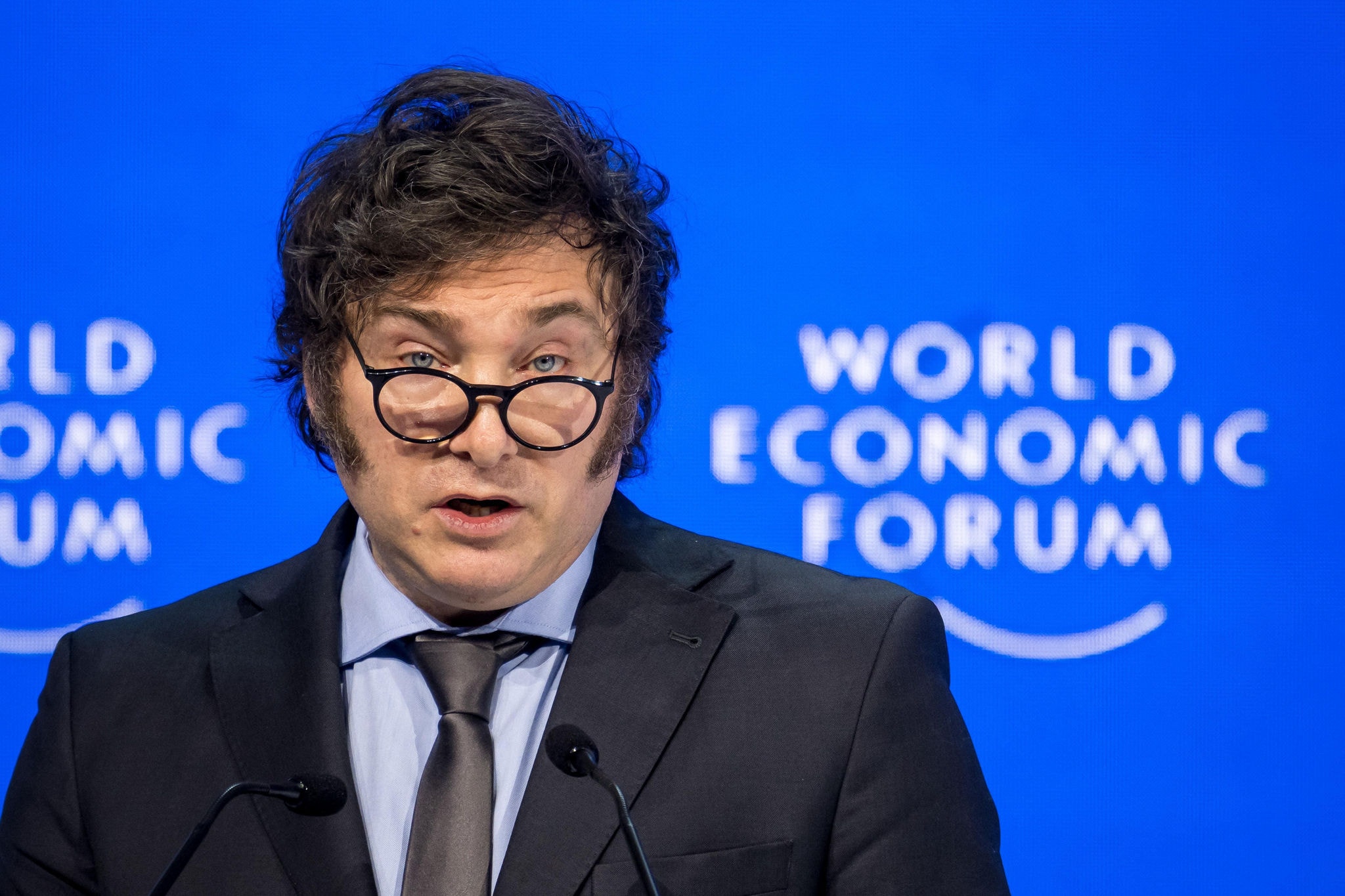 Javier Milei, durante discurso em Davos