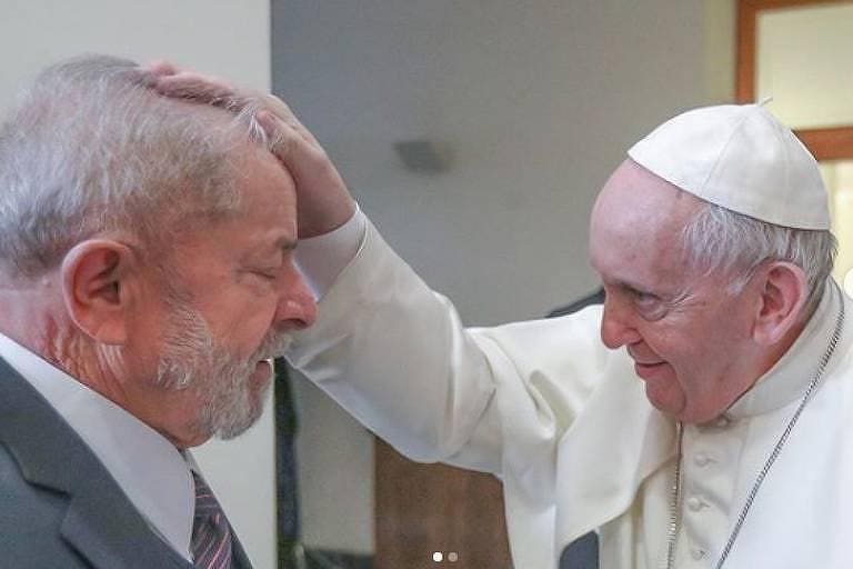 O ex-presidente Lula e o papa Francisco