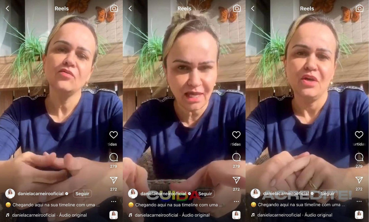A mensagem de "reflexão" foi publicada no Instagram por Daniela Carneiro