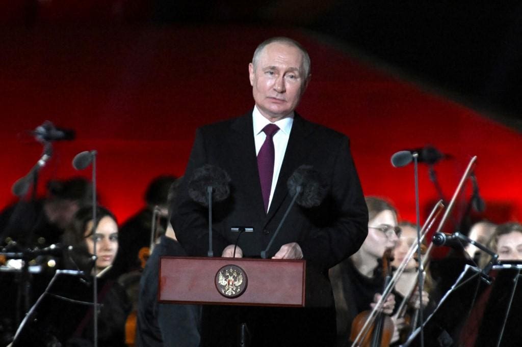 Vladimir Putin, durante evento realizado nesta quarta-feira 2382023