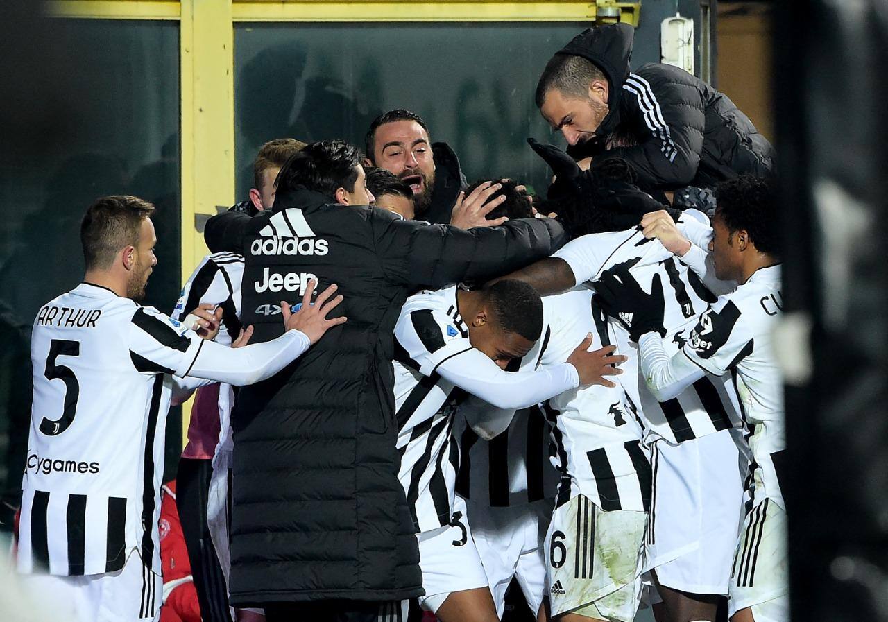 Jogadores da Juventus em ação no Campeonato Italiano