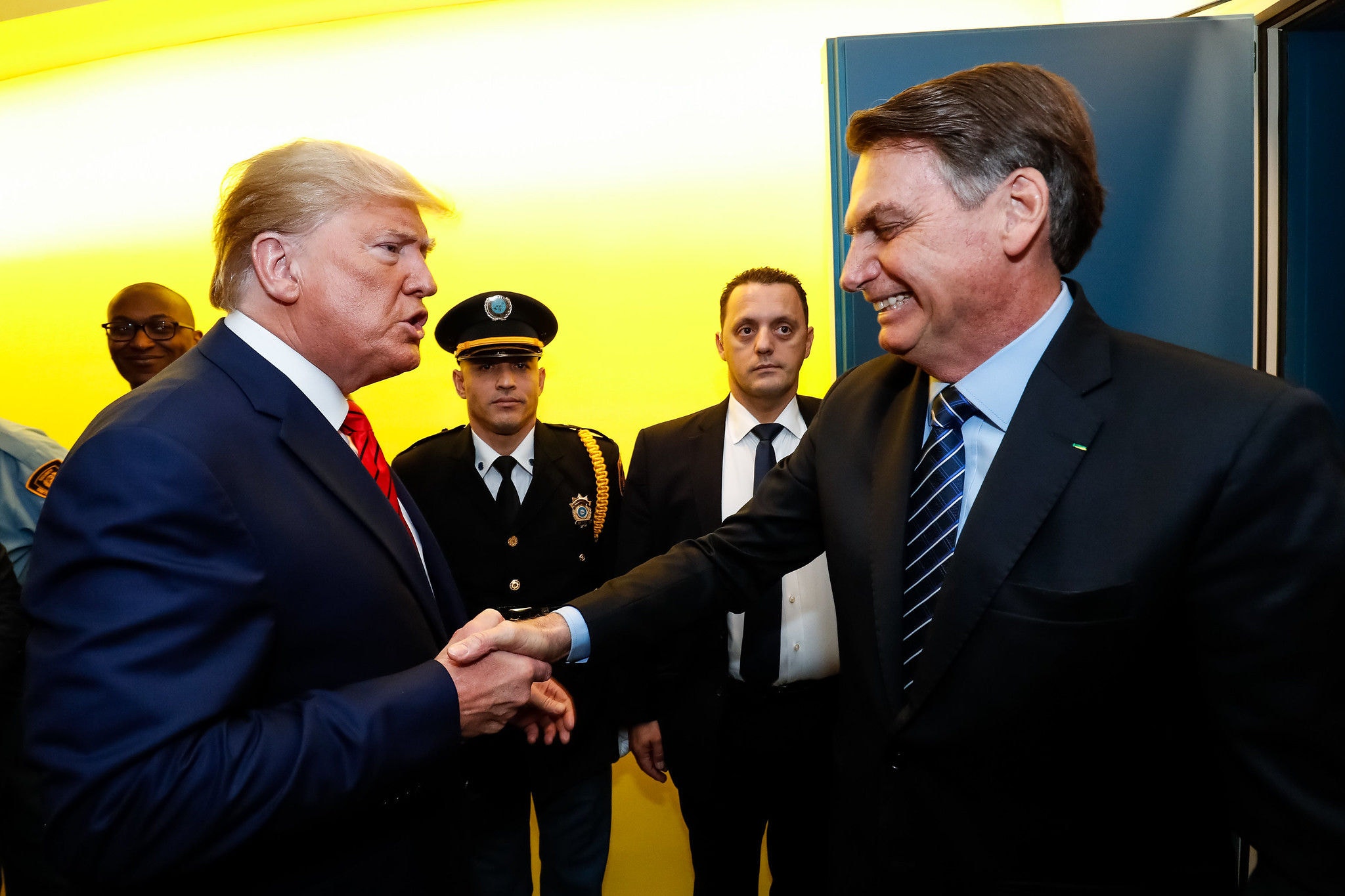 Trump e Bolsonaro em primeiro mandato presidencial do norte-americano