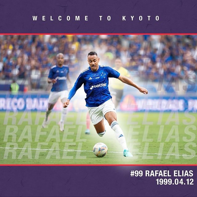 Kyoto do Japão oficializou, nesta segunda-feira (24/6)  a contratação do atacante Rafael Elias
