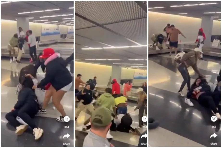 Briga generalizada em aeroporto