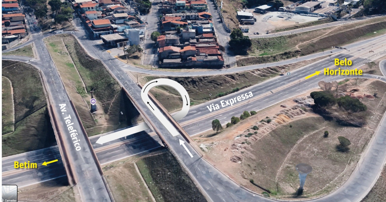 Arte mostra onde deverá ser implantada a nova alça