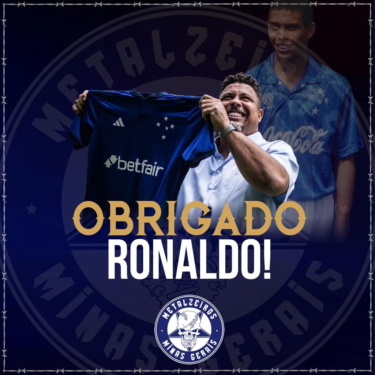 Torcidas organizadas utilizaram suas redes sociais para agradece a Ronaldo por ter investido no clube em seu pior momento