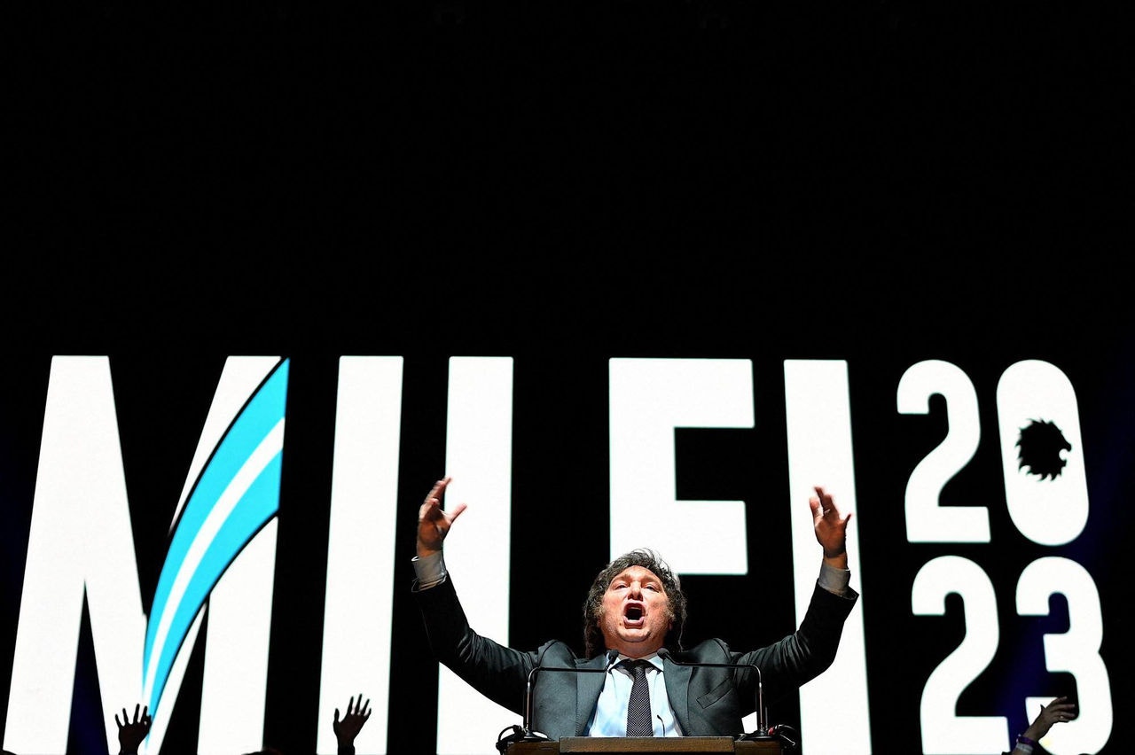 O candidato à Presidência da Argentina Javier Milei