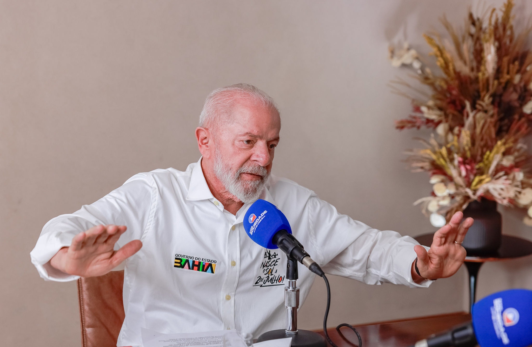 Presidente Lula durante entrevista em Salvador, na Bahia, nesta terça-feira (2)
