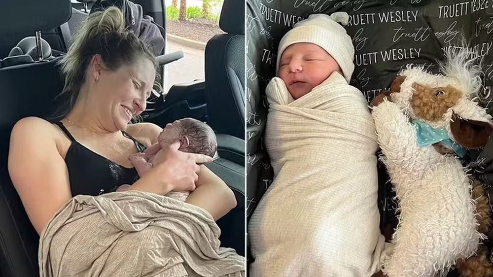 Um bebê nasceu silenciosamente dentro do carro do casal quando estavam a caminho do hospital para realizar o parto em Kentucky, nos Estados Unidos