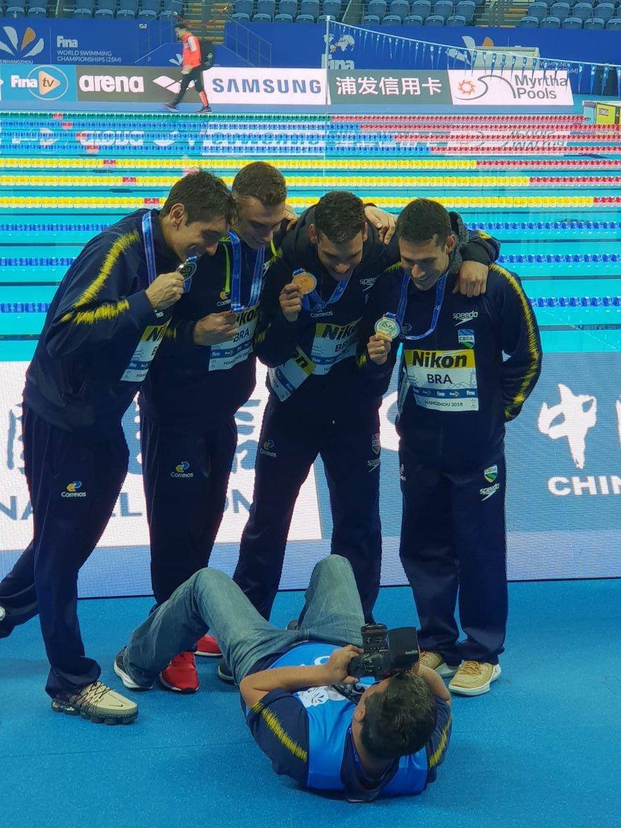 O quarteto do Brasil na final foi formado por Luiz Altamir, Fernando Scheffer, Leonardo Santos e Breno Coreia