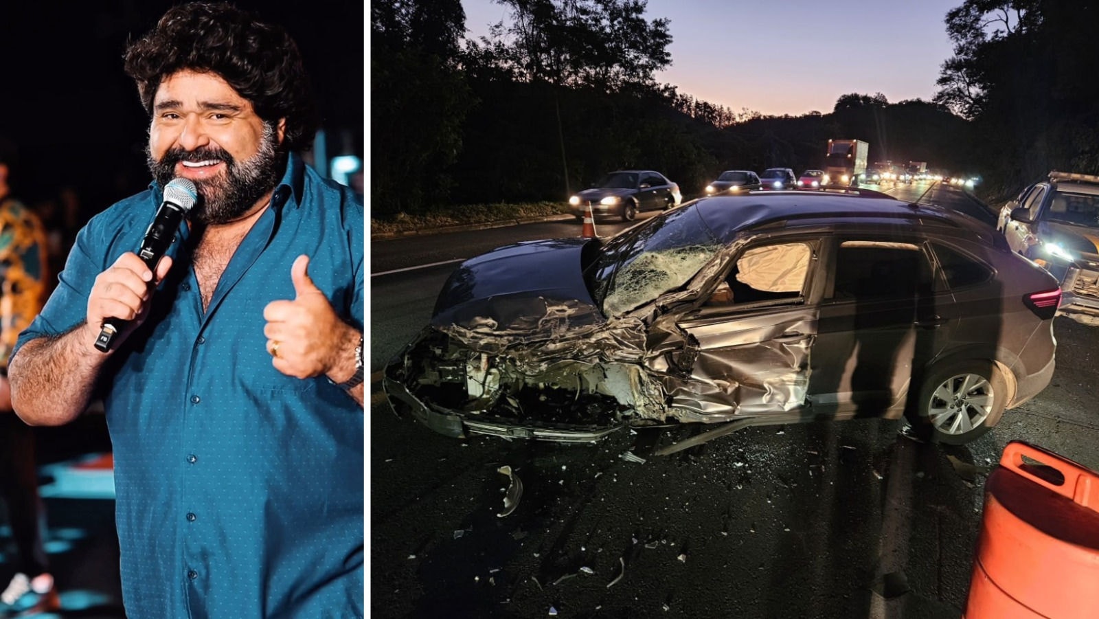Fabiano, da dupla com César Menotti, estava em veículo que capotou na BR-040