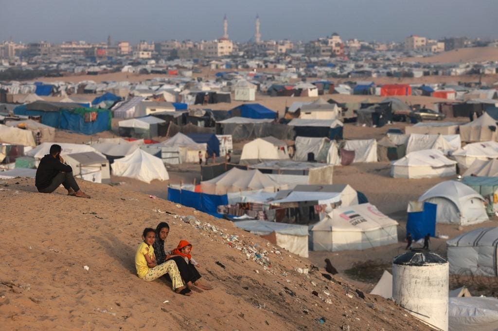 Acampamento para refugiados em Rafah, ao sul de Gaza