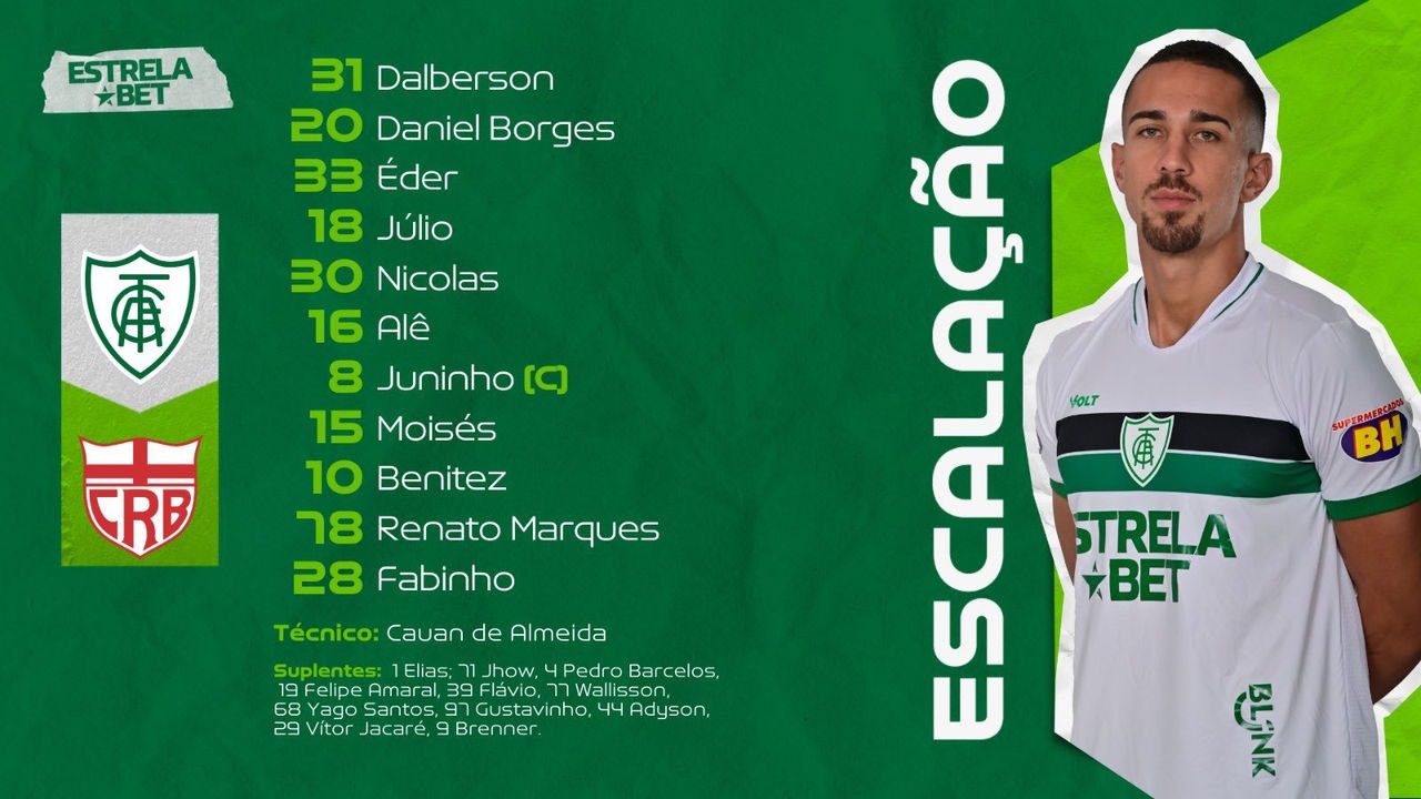 América tem novidades na escalação para a partida contra o CRB