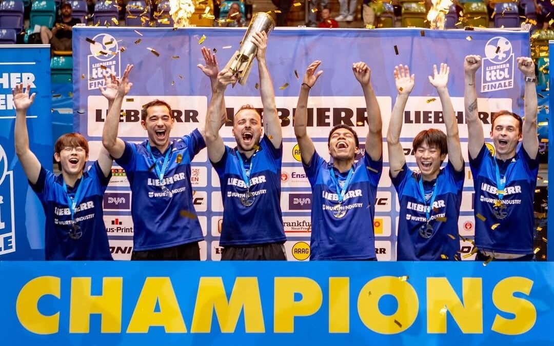Calderano conquistou quarto título com clube alemão (Foto: Tischtennis Bundesliga)
