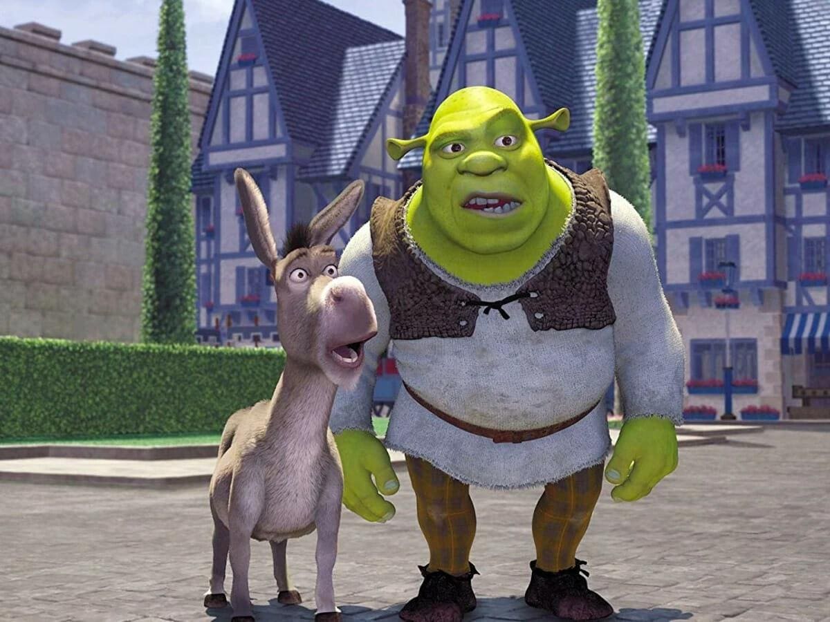 Os personagens Shrek e Burro Falante