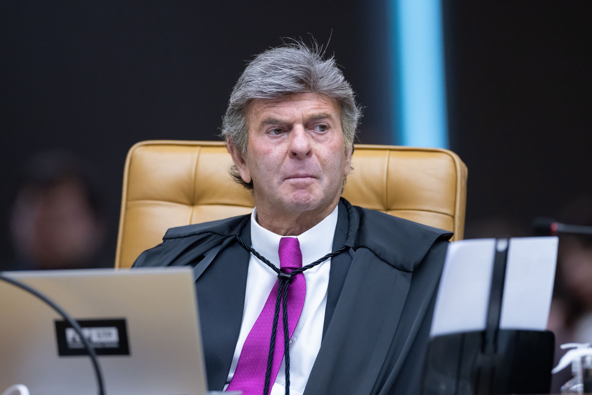 Luiz Fux, ministro do Supremo Tribunal de Federal (STF), durante sessão plenária da Corte