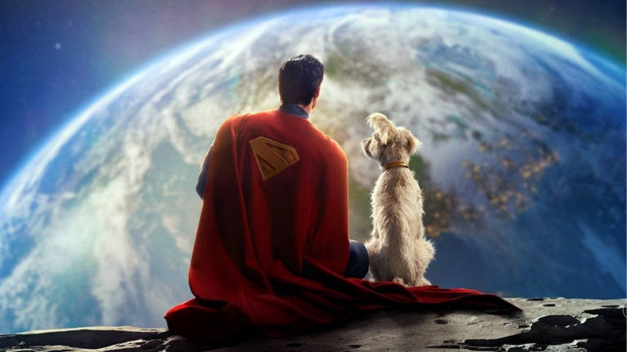 O Super Cão é uma das novidades da história, que traz ainda Lanterna Vernde, Sr. Incrível e Mulher Gavião