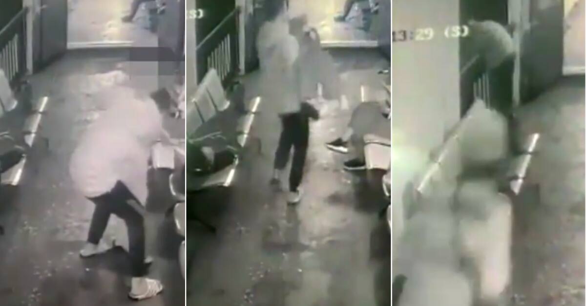 Momento em que homem com distúrbios psiquiátricos arremessa a própria esposa navio em movimento