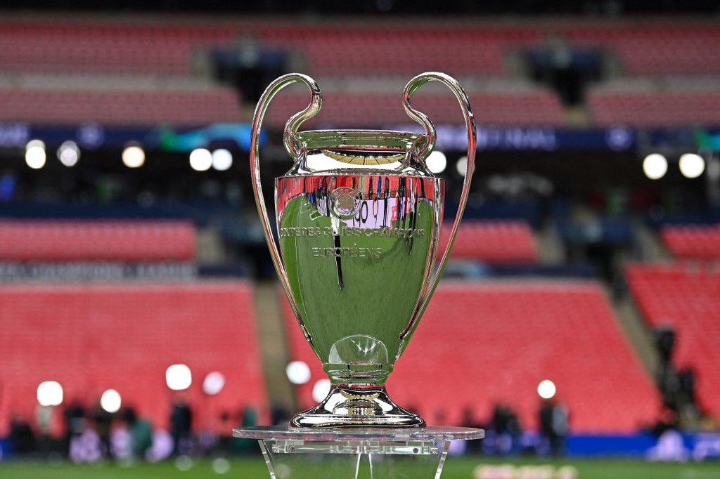 The UEFA Champions League trophy is displayed at Wembley stadium, in London, on May 31, 2024 on the eve of the UEFA Champions League final football match between Borussia Dortmund and Real Madrid. (Photo by Glyn KIRK / AFP)