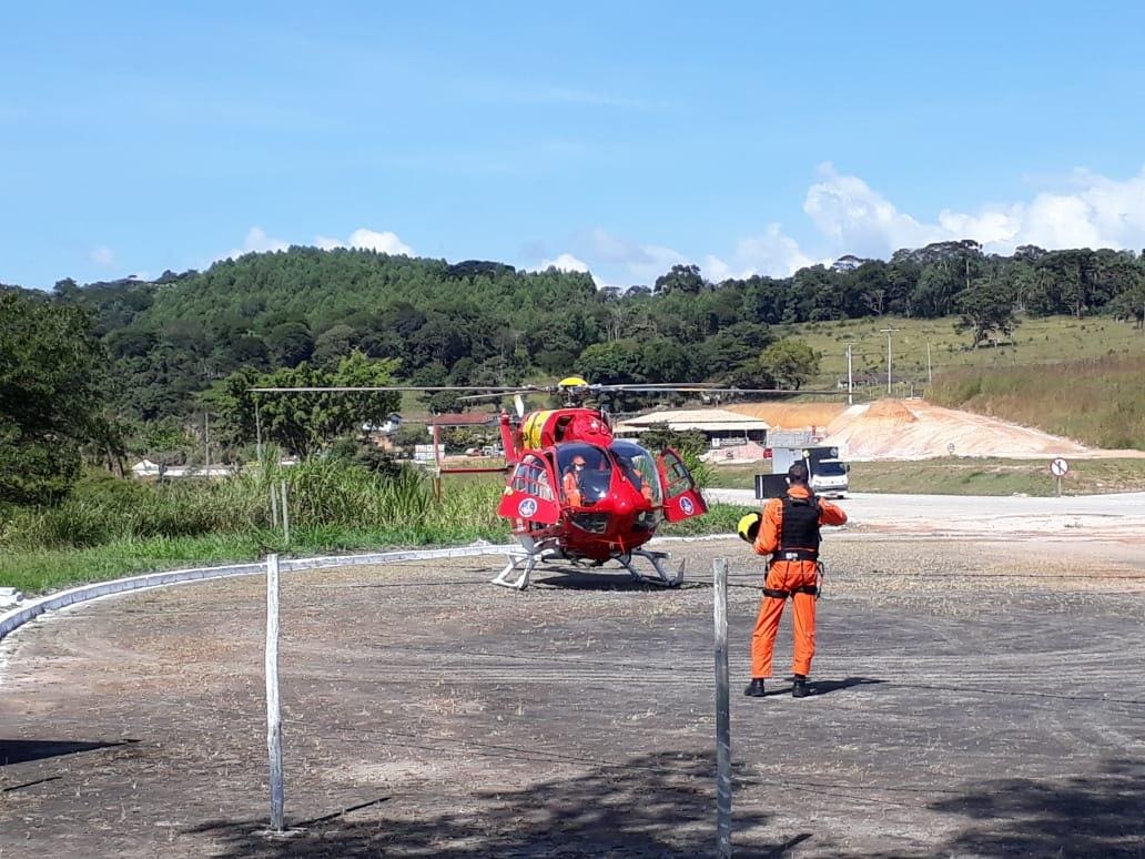 Helicóptero levou vítima para o Hospital de Pronto-Socorro João XXIII