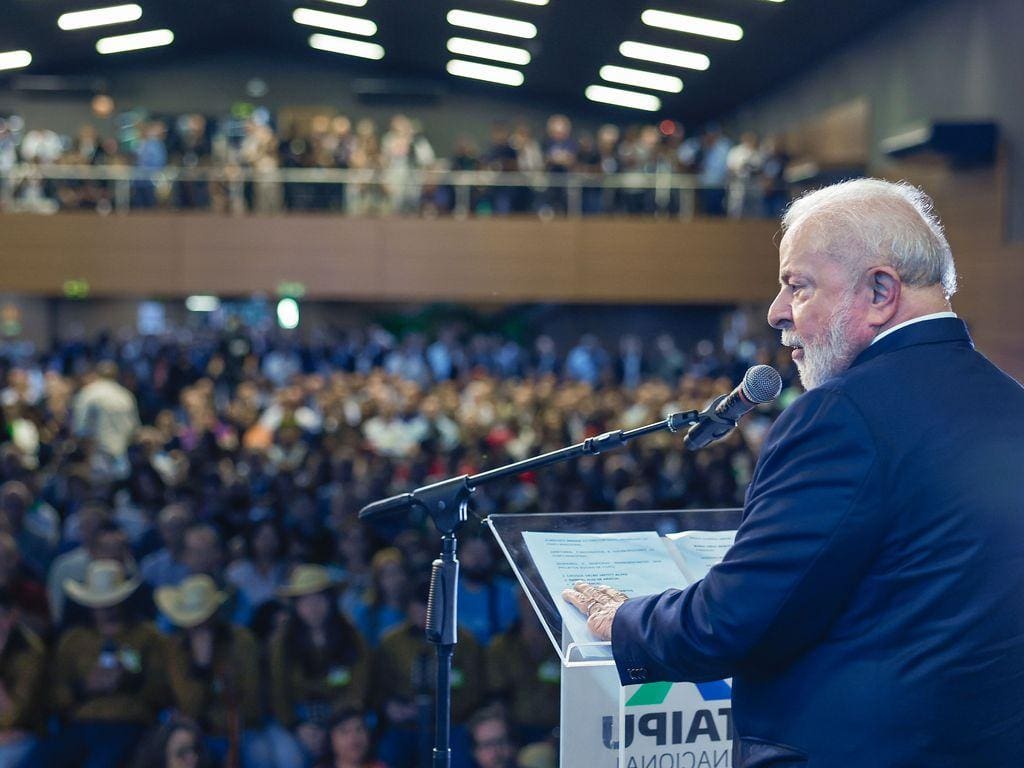 Presidente da República, Luiz Inácio Lula da Silva, durante cerimônia de posse do novo Diretor-Geral Brasileiro da Itaipu Binacional, Enio Verri, no último dia 16