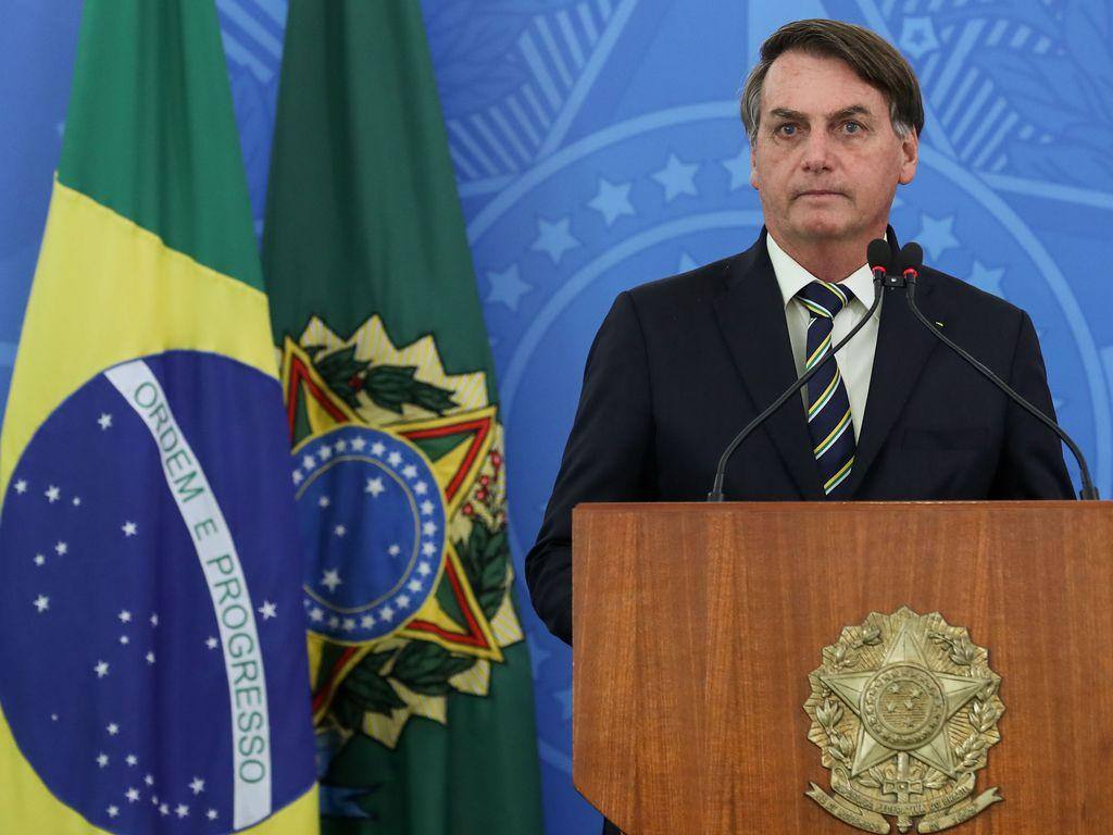 Presidente Jair Bolsonaro em entrevista coletiva no Palácio do Planalto