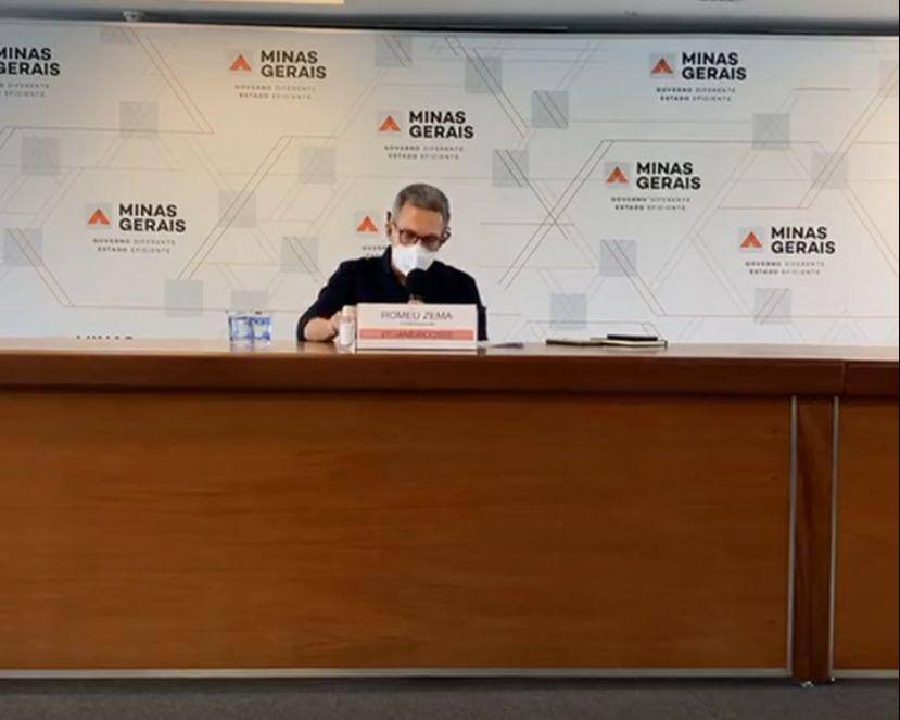 Romeu Zema em coletiva nesta quinta