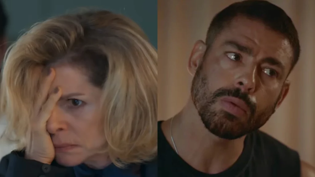 Odete (Debora Bloch) e César (Cauã Reymond) de Vale Tudo